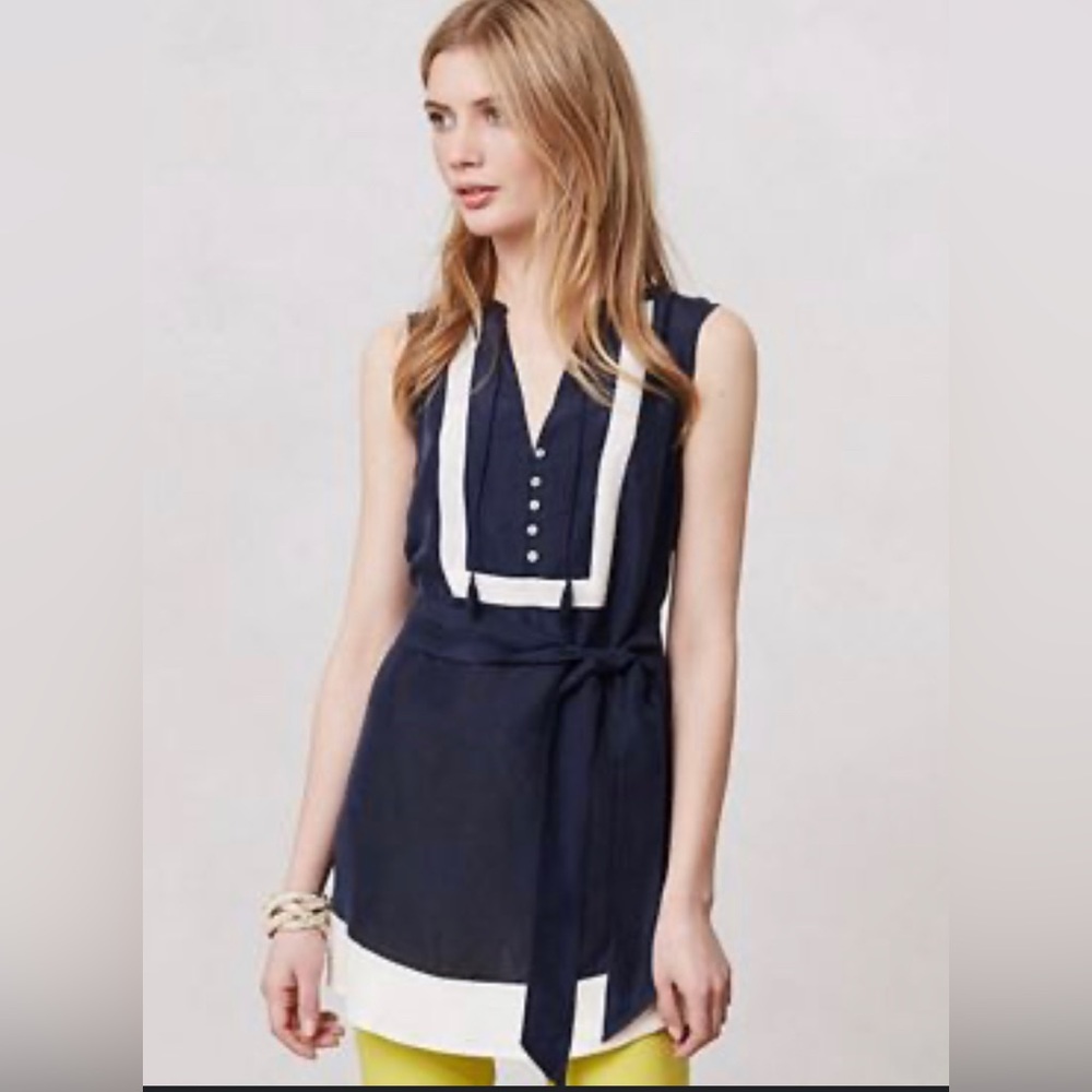 Maeve 100% Silk Itsmo Navy Tunic